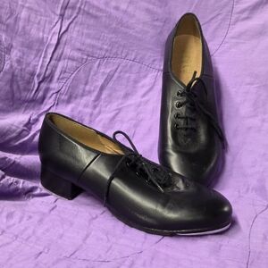 Bloch Black Leather Oxford Tap Shoes, Women's Size 11, 1.5" Heel GUC